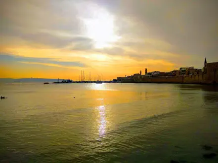 The city of Acre in sunset